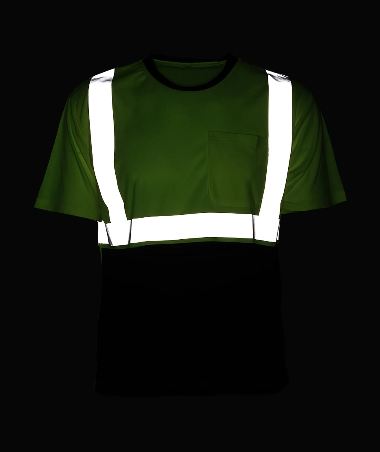 102STLB Two-Tone Moisture Wicking Birdseye Pocket Safety Hi-Vis Shirt