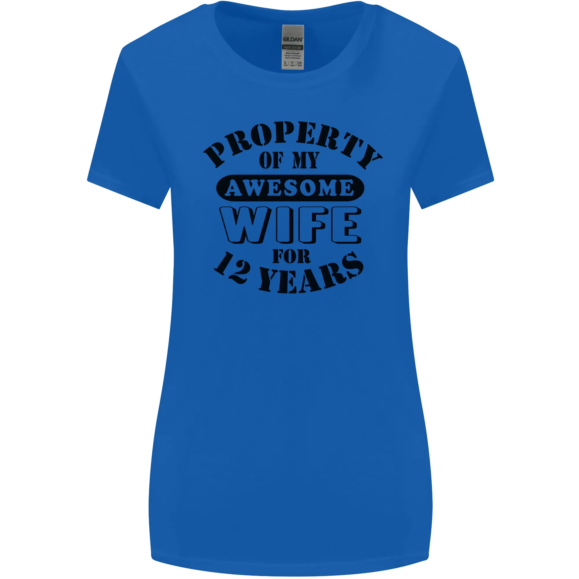 12th Wedding Anniversary 12 Year Funny Wife Womens Wider Cut T-Shirt