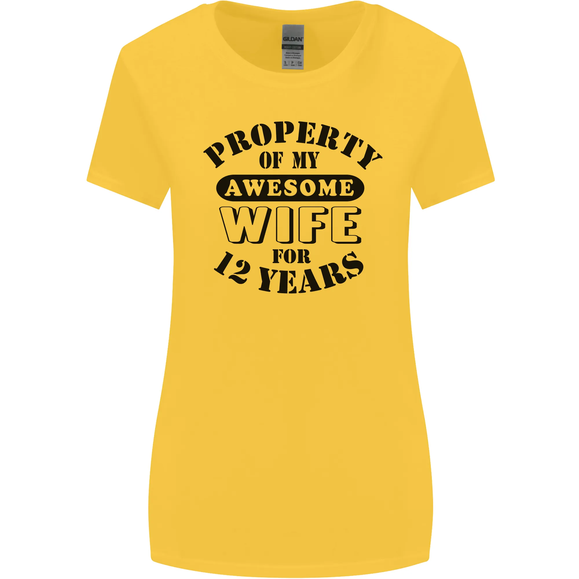 12th Wedding Anniversary 12 Year Funny Wife Womens Wider Cut T-Shirt