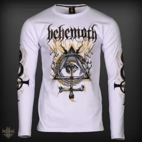 A white Behemoth 'CONTRA' long sleeve shirt