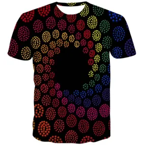 abstract shirt  personality shirt tee  art costume Casual fun geometric colorful art man