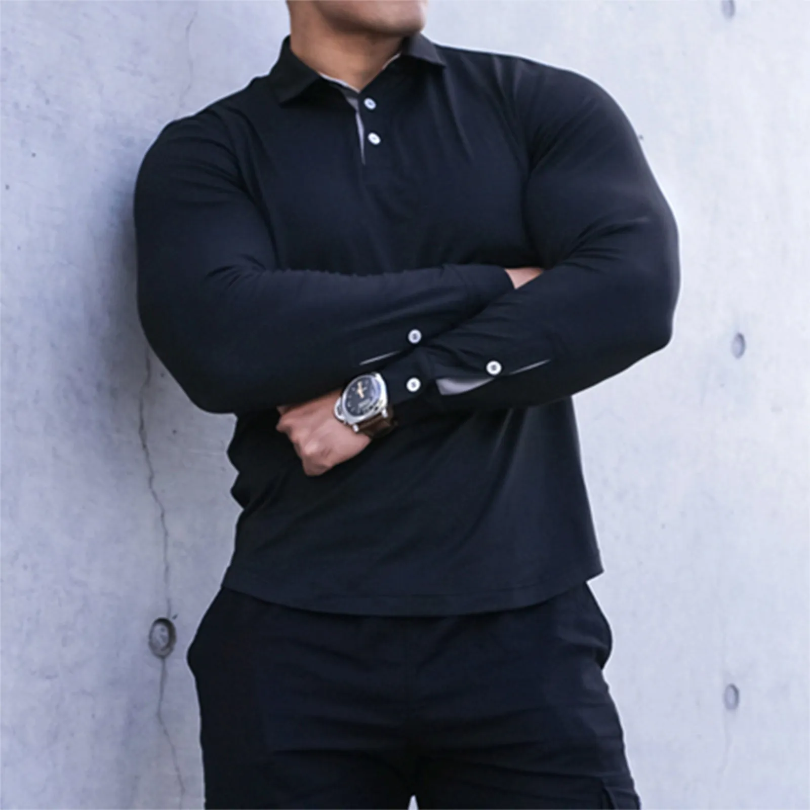 ACTIVE DRY-FIT MOISTURE WICKING  LONG SLEEVE POLO SHIRT