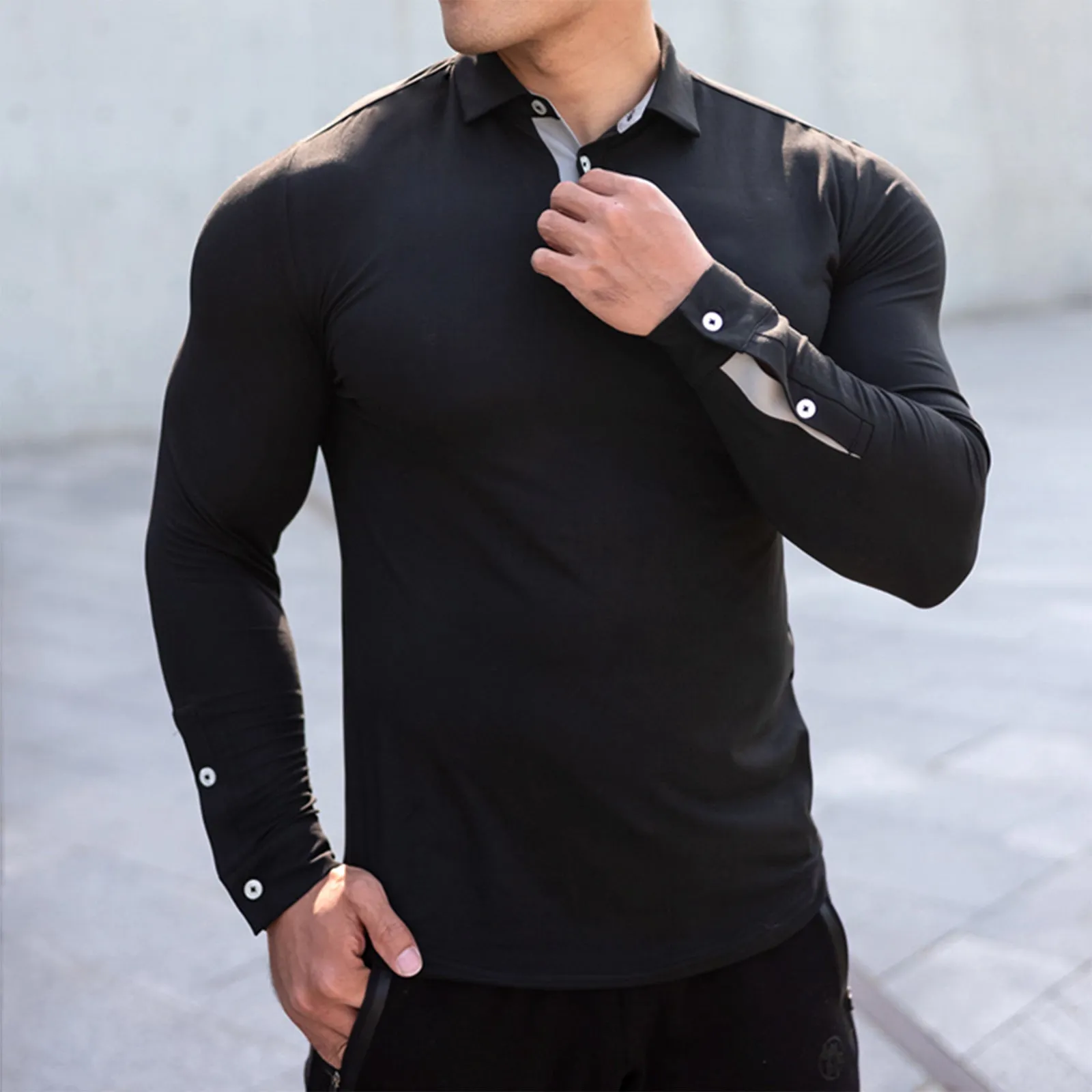 ACTIVE DRY-FIT MOISTURE WICKING  LONG SLEEVE POLO SHIRT