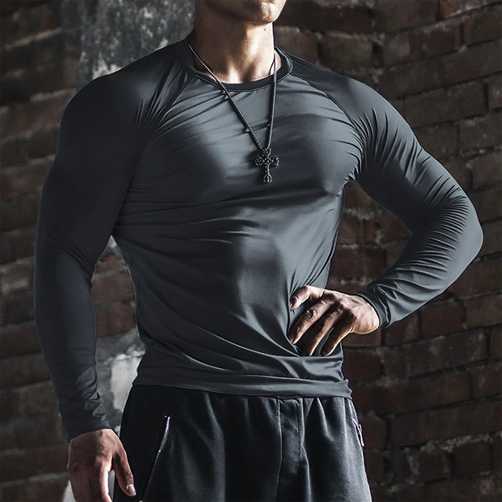 ACTIVE DRY-FIT MOISTURE WICKING RAGLAN LONG SLEEVE T-SHIRT