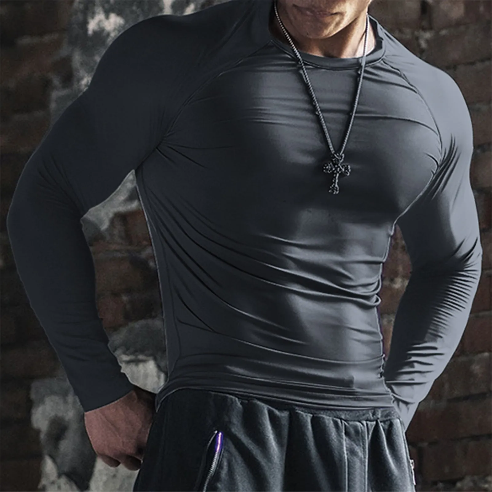 ACTIVE DRY-FIT MOISTURE WICKING RAGLAN LONG SLEEVE T-SHIRT