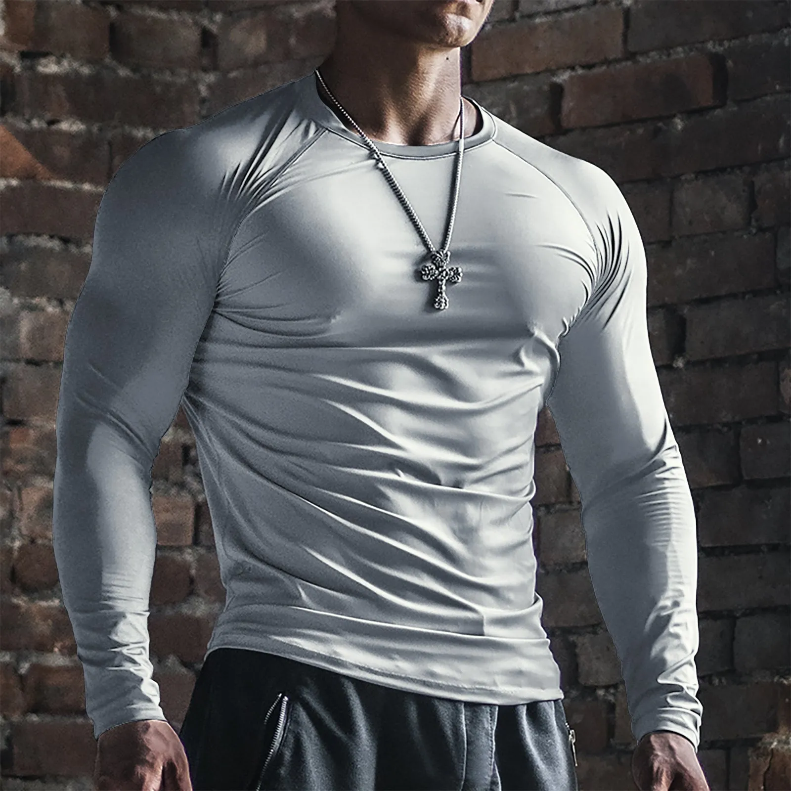 ACTIVE DRY-FIT MOISTURE WICKING RAGLAN LONG SLEEVE T-SHIRT