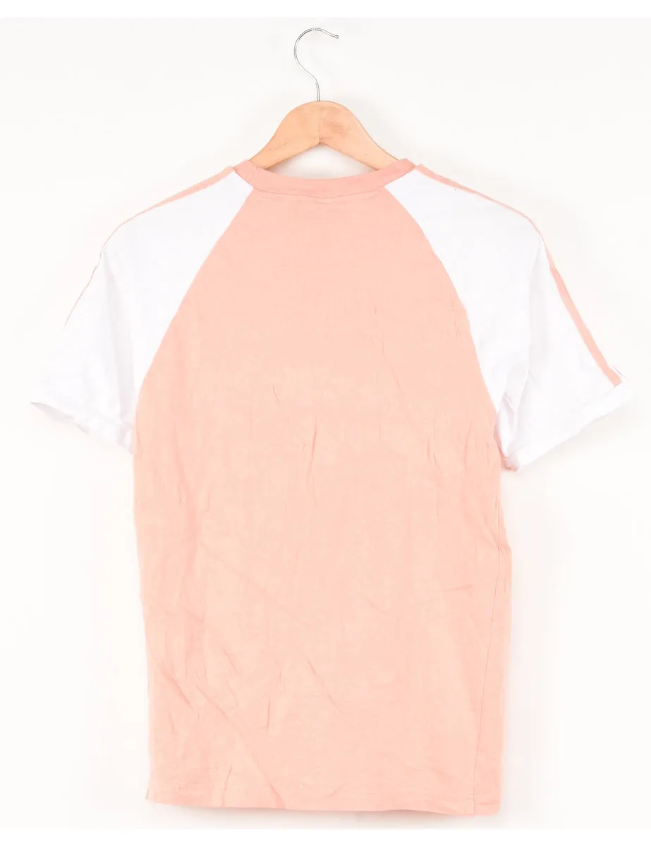 Adidas Plain Peach & White T-shirt - S