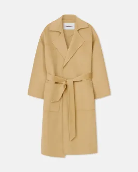 Alamo - Wool Silk Blend Robe Coat - Sun Yellow