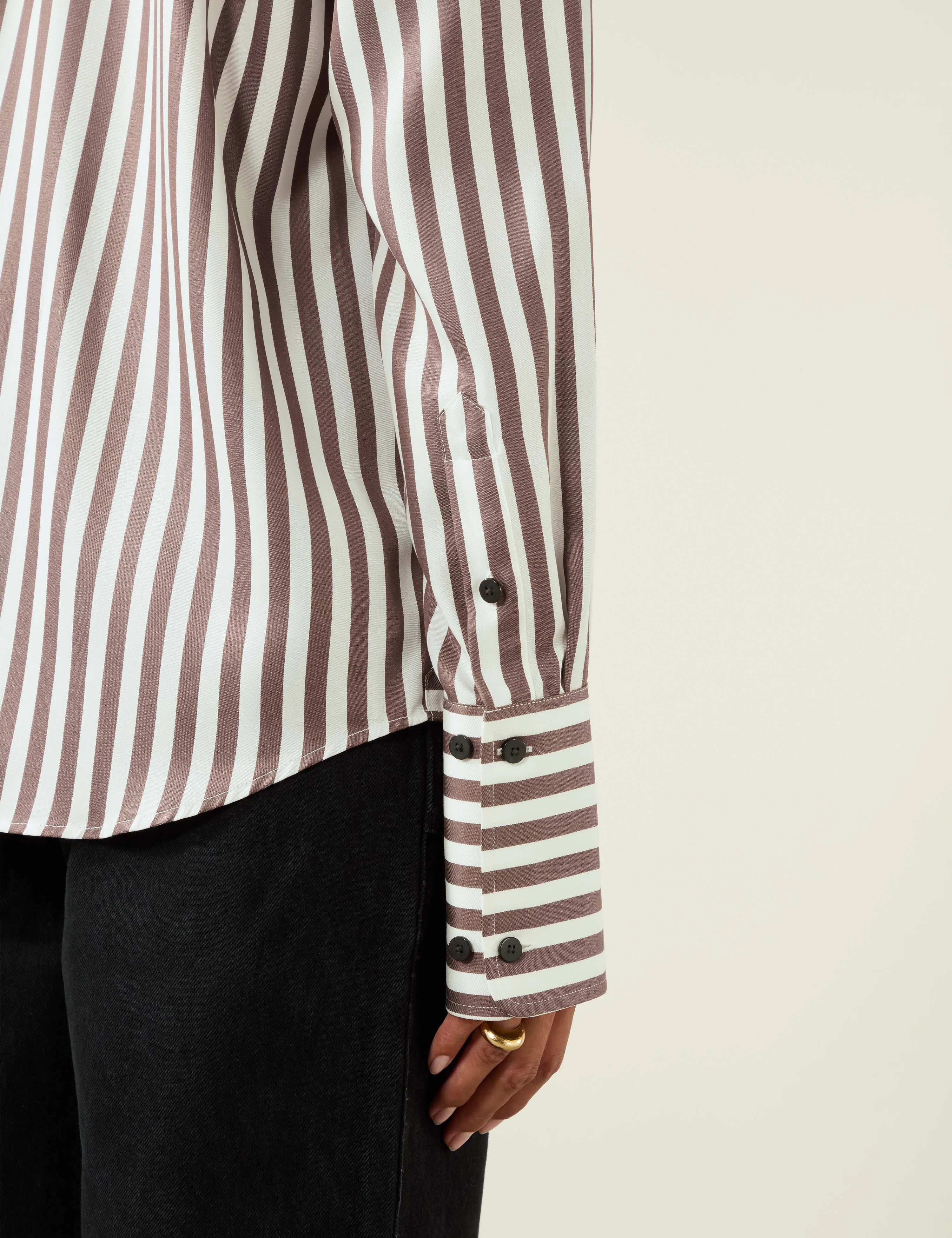 Alexander: Tencel, Chocolate Stripe x Felicity Kay