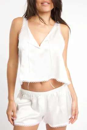 ANDINE~ Vivi  silver silk tank