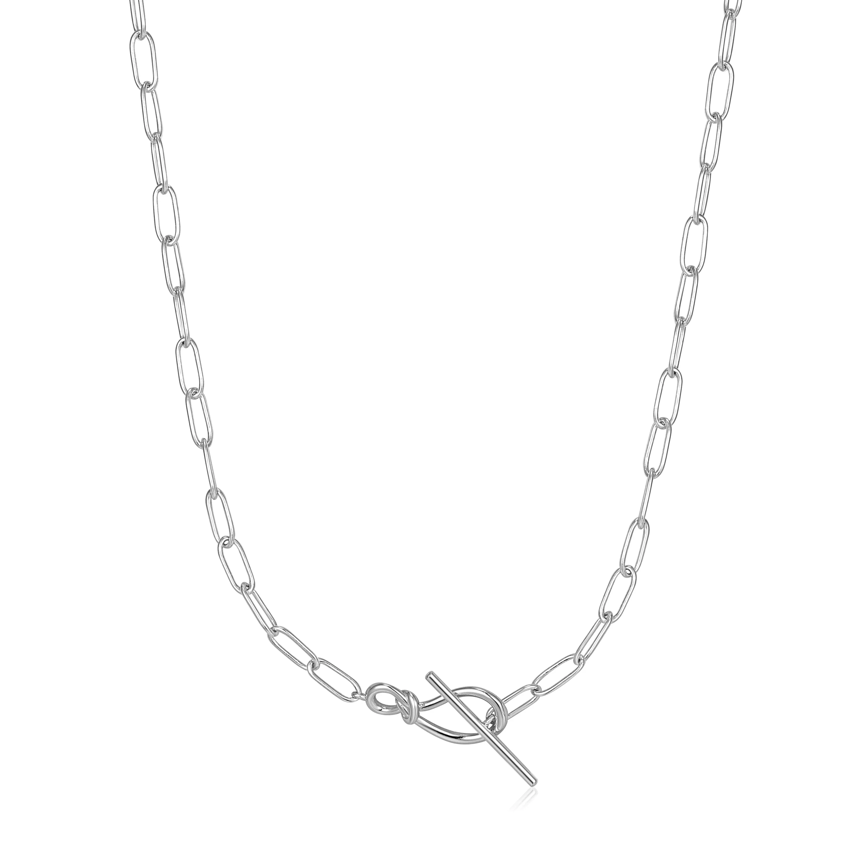 ANIA HAIE - Silver Knot T Bar Chain Necklace