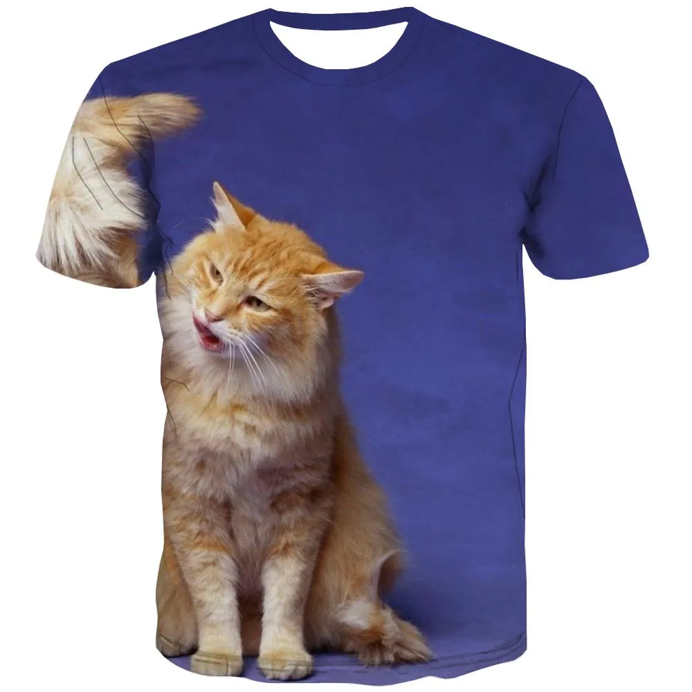 animal tshirtNovelty 3D shirt docile petsCool men art costume cat and dog