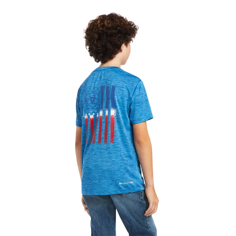 Ariat Boy's Charger Patriotic Blue Tee Shirts