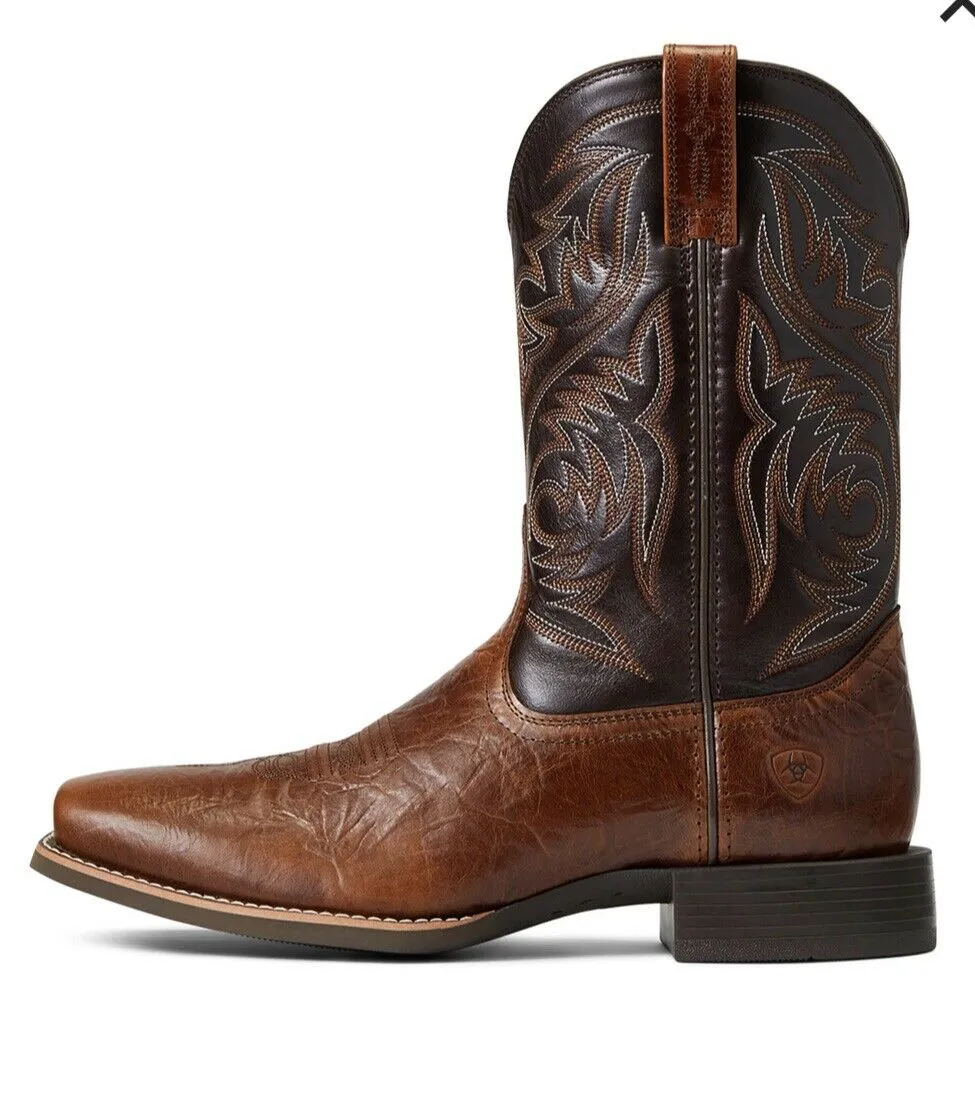 Ariat Men's Sport Herdsman Western Square Toe Boot PEANUT BUTTER-10040353