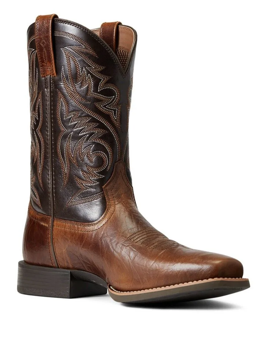 Ariat Men's Sport Herdsman Western Square Toe Boot PEANUT BUTTER-10040353