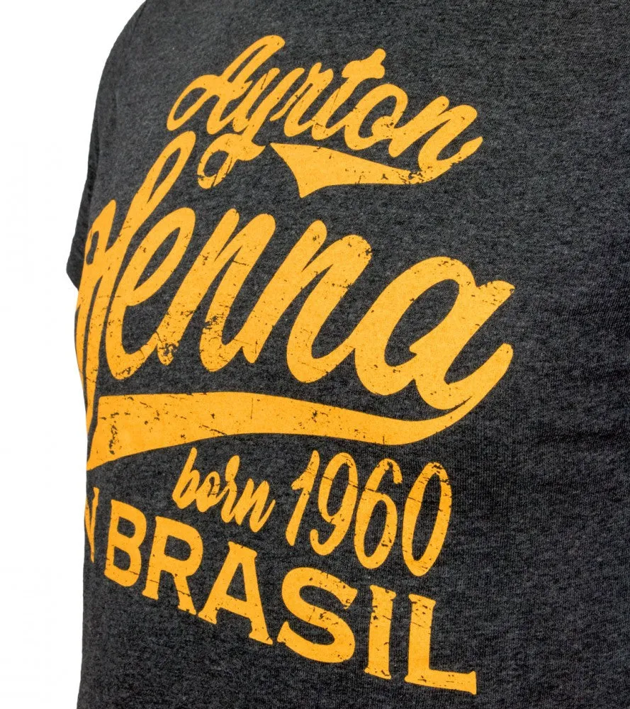 Ayrton Senna T-shirt, Born in Rasil, Grey, 2018