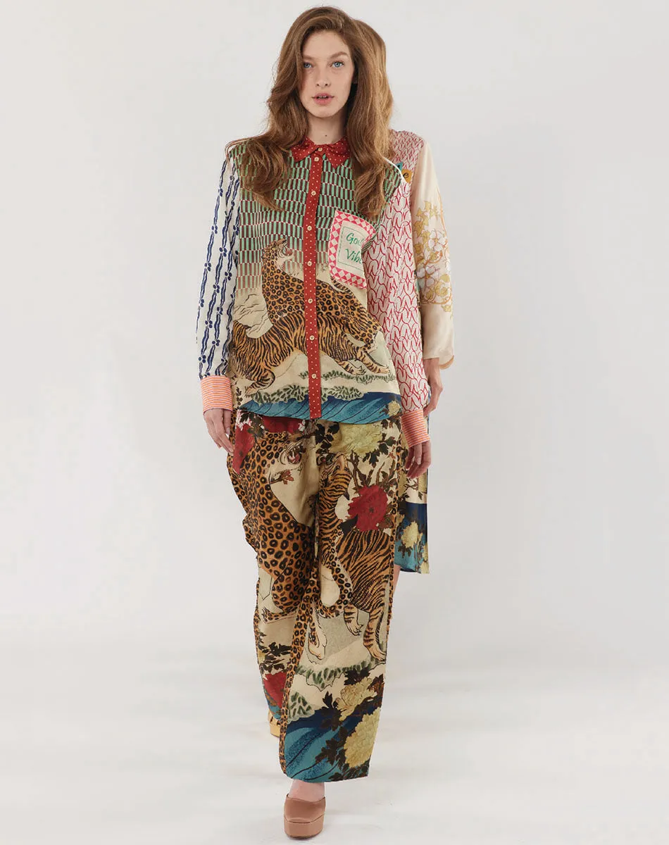 Bailey Straight Leg Oriental Printed Pants