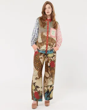 Bailey Straight Leg Oriental Printed Pants