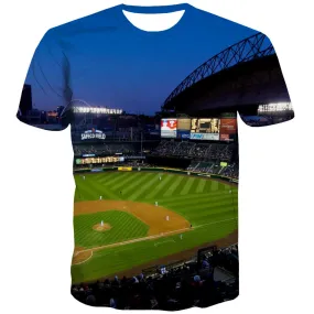 Baseball T-shirt Men Stadium T-shirts 3d Game T-shirts Graphic White T shirts Funny