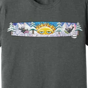 Bears Hitting the Slopes | Unisex Heathered Dark Gray T-Shirt