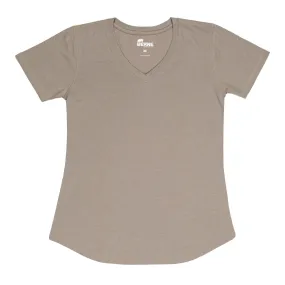 Berne Ash Cotton Blend Ladies Lightweight Performance V-Neck S/S