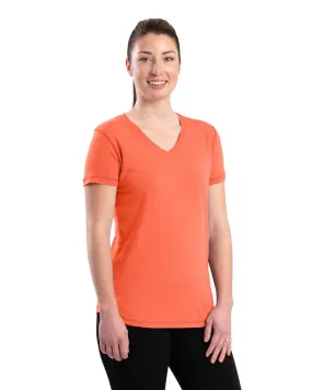 Berne Coral Cotton Blend Ladies Lightweight Performance V-Neck S/S