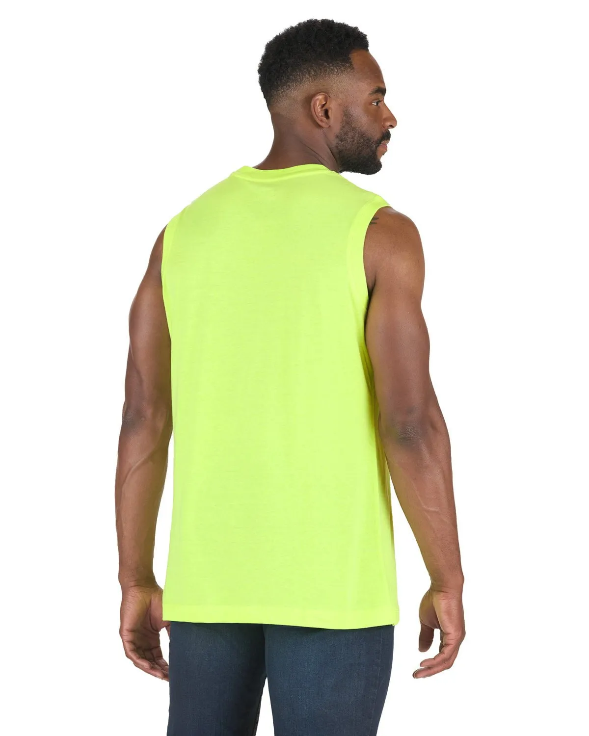 Berne Mens Performance Pocket Yellow Cotton Blend S/L T-Shirt