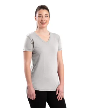 Berne Womens Performance V-Neck Grey Cotton Blend S/S T-Shirt