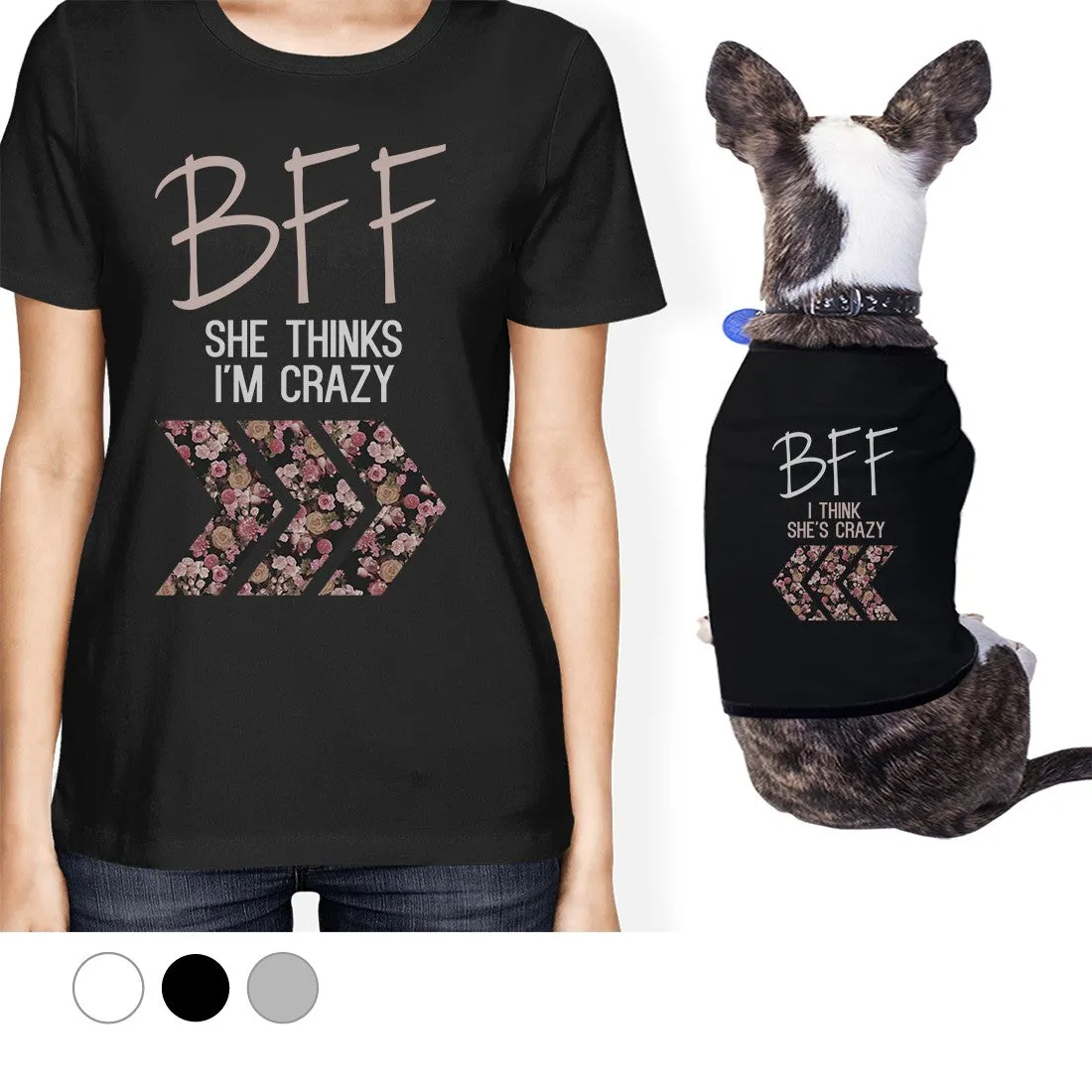 BFF Floral Crazy Small Pet Owner Matching Gift Outfits Dog Lovers