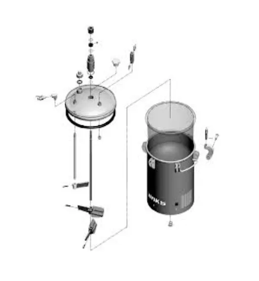 Binks 183G 5 Gallons ASME Galvanized Carbon Steel Pressure Tank - Double Regulated w/ Extra Sensitive Regulator & No Agitator