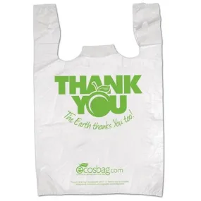 Biodegradable 11.5" x 6.5" x 21" - "Thank You" Shopping Bags