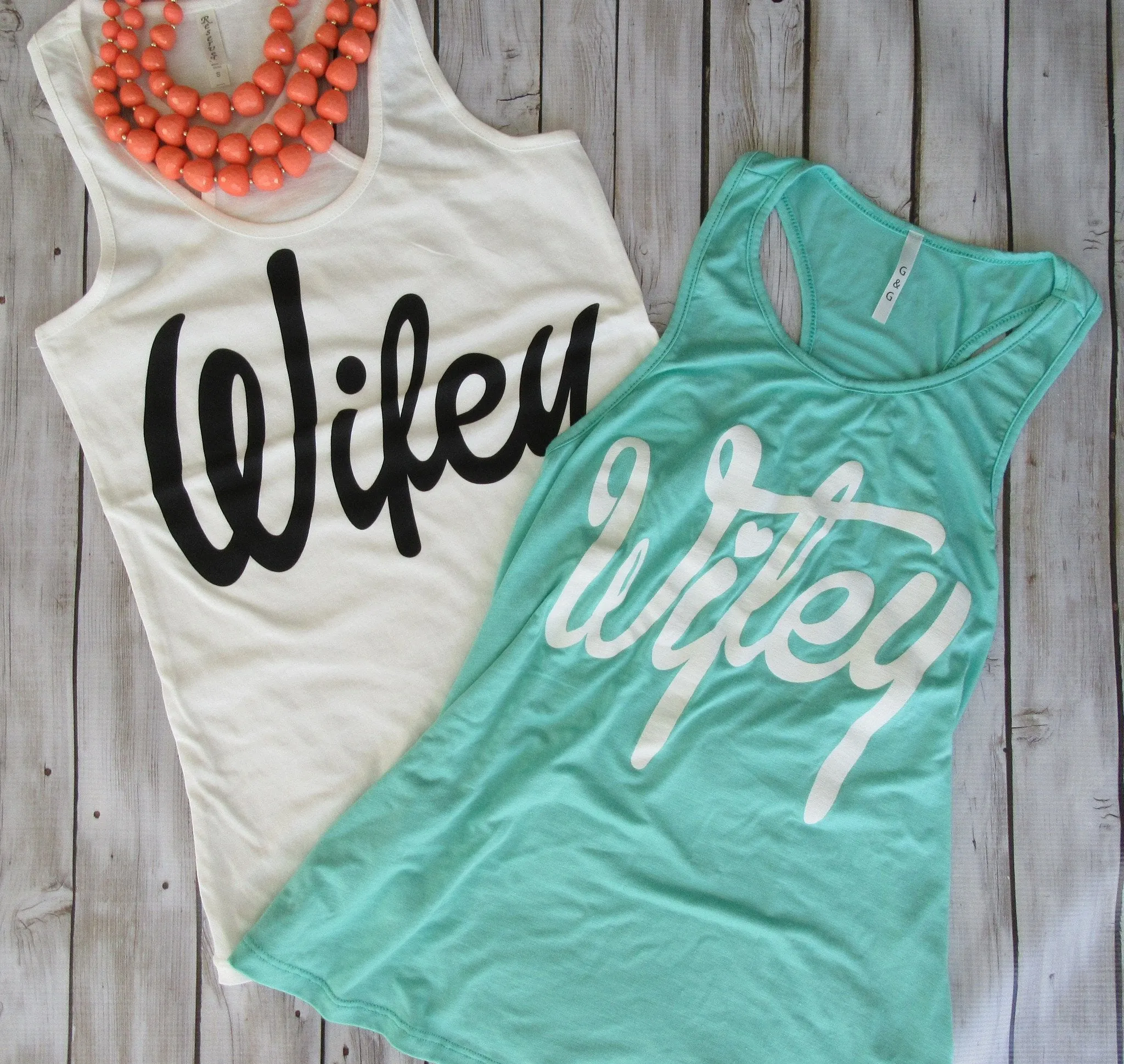 Black & Ivory Racerback Wifey Tanktop (S-XL)