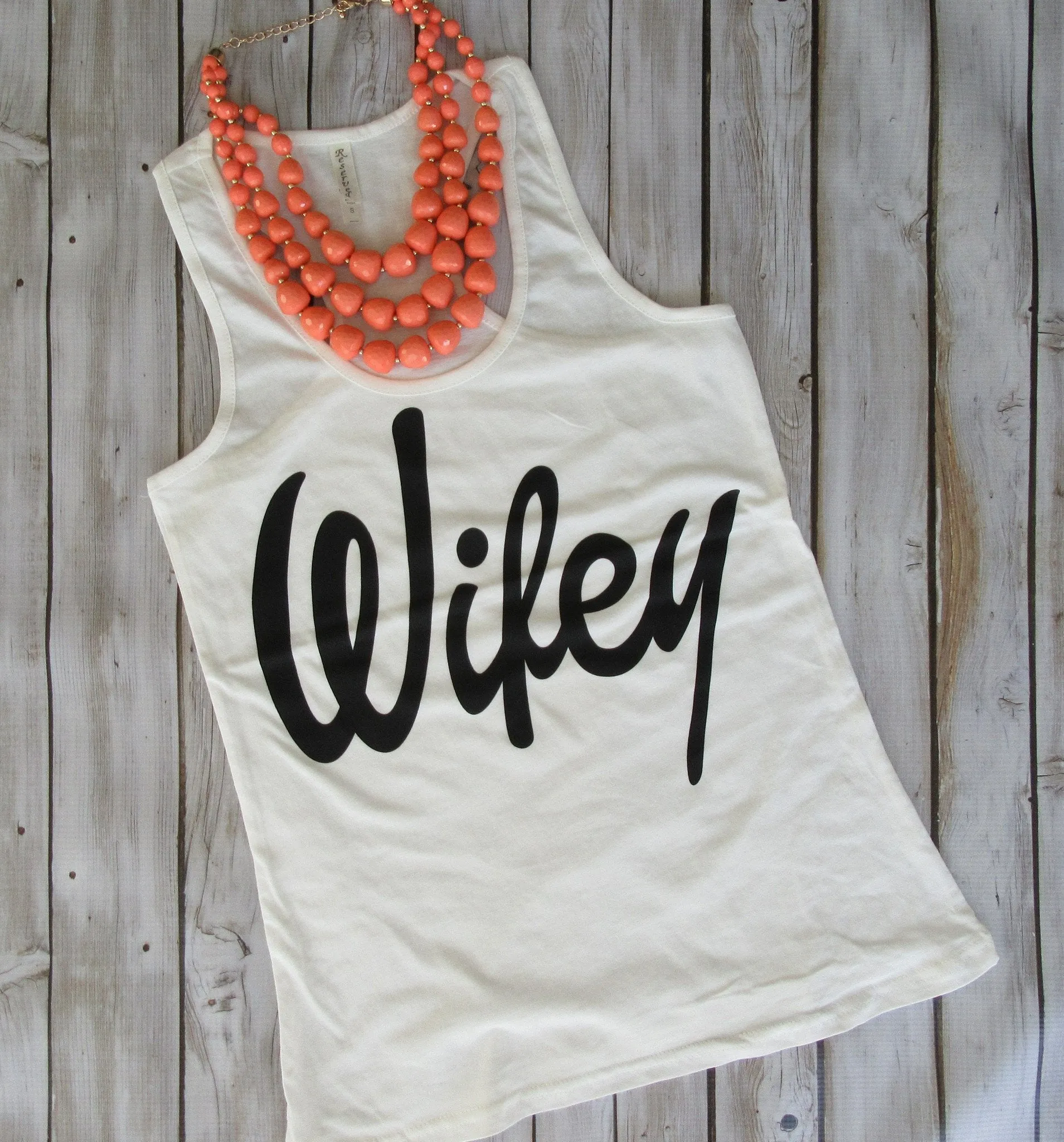 Black & Ivory Racerback Wifey Tanktop (S-XL)