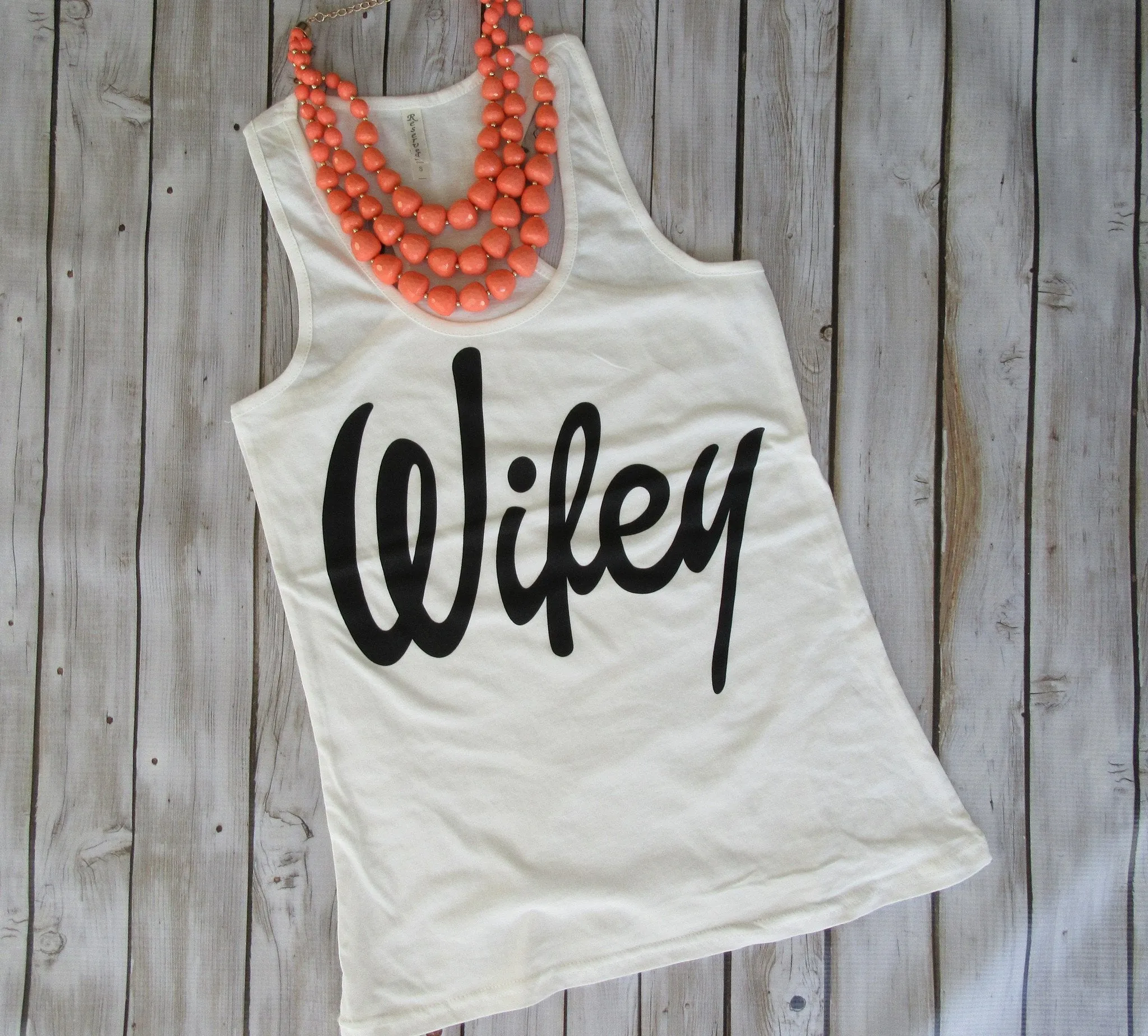 Black & Ivory Racerback Wifey Tanktop (S-XL)