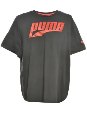 Black & Red Puma Printed T-shirt - L