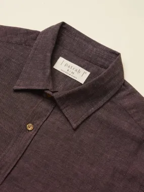 Black and Mauve Handloom Shirt