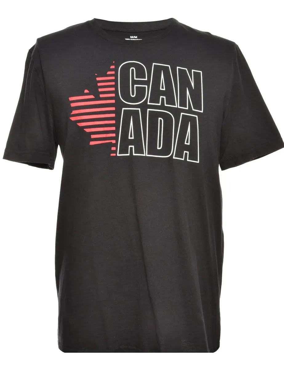 Black Canada Printed T-shirt - M