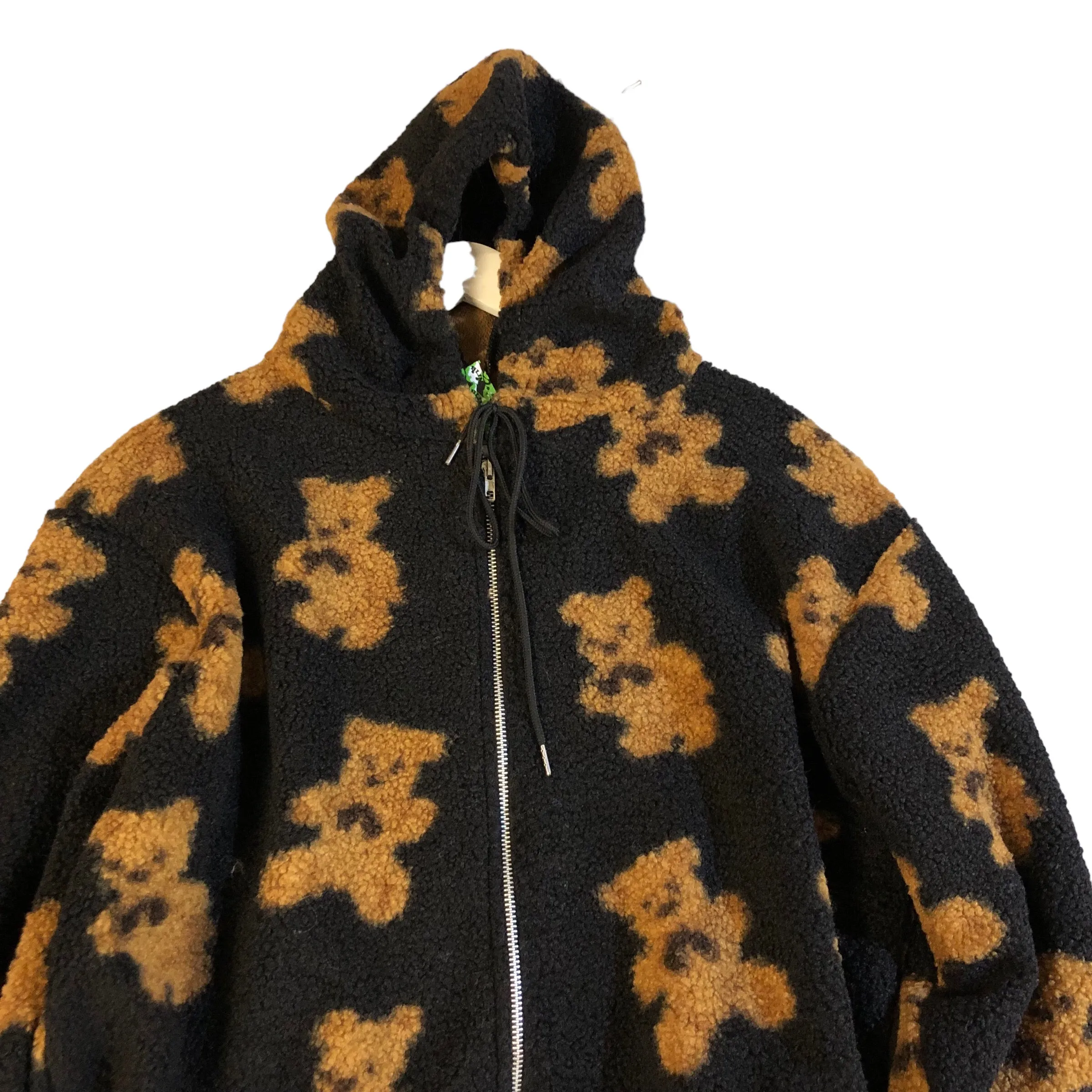 Black teddy bear Fleece hoody Jacket