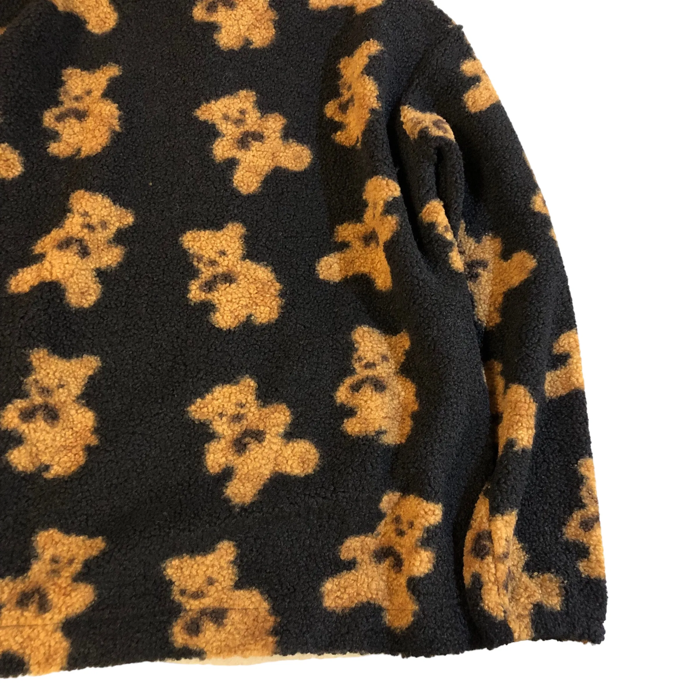 Black teddy bear Fleece hoody Jacket