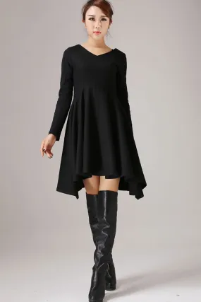 Black Women's Wool Dress 767