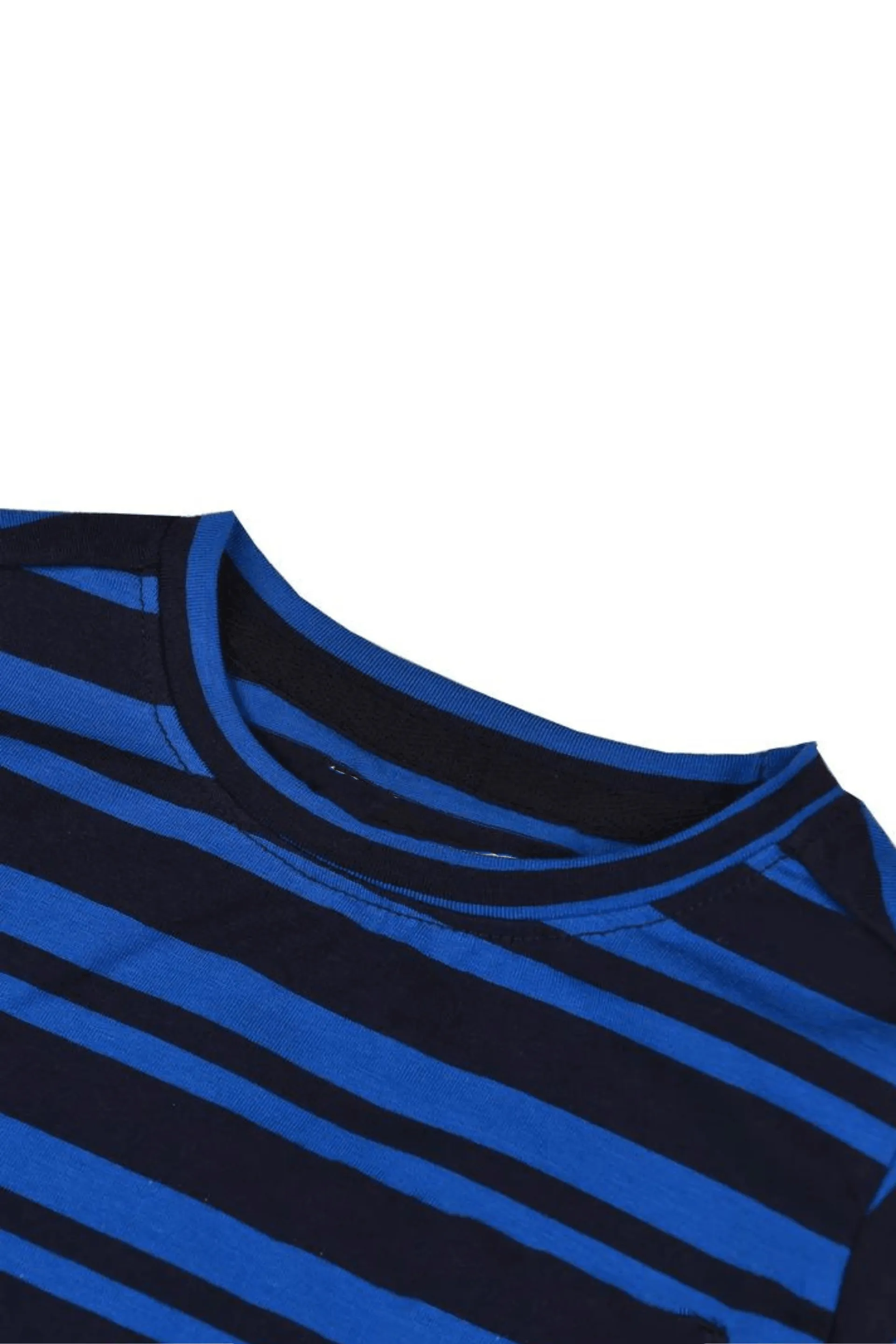 Blue and Black Stripes Short Sleeve T-Shirt