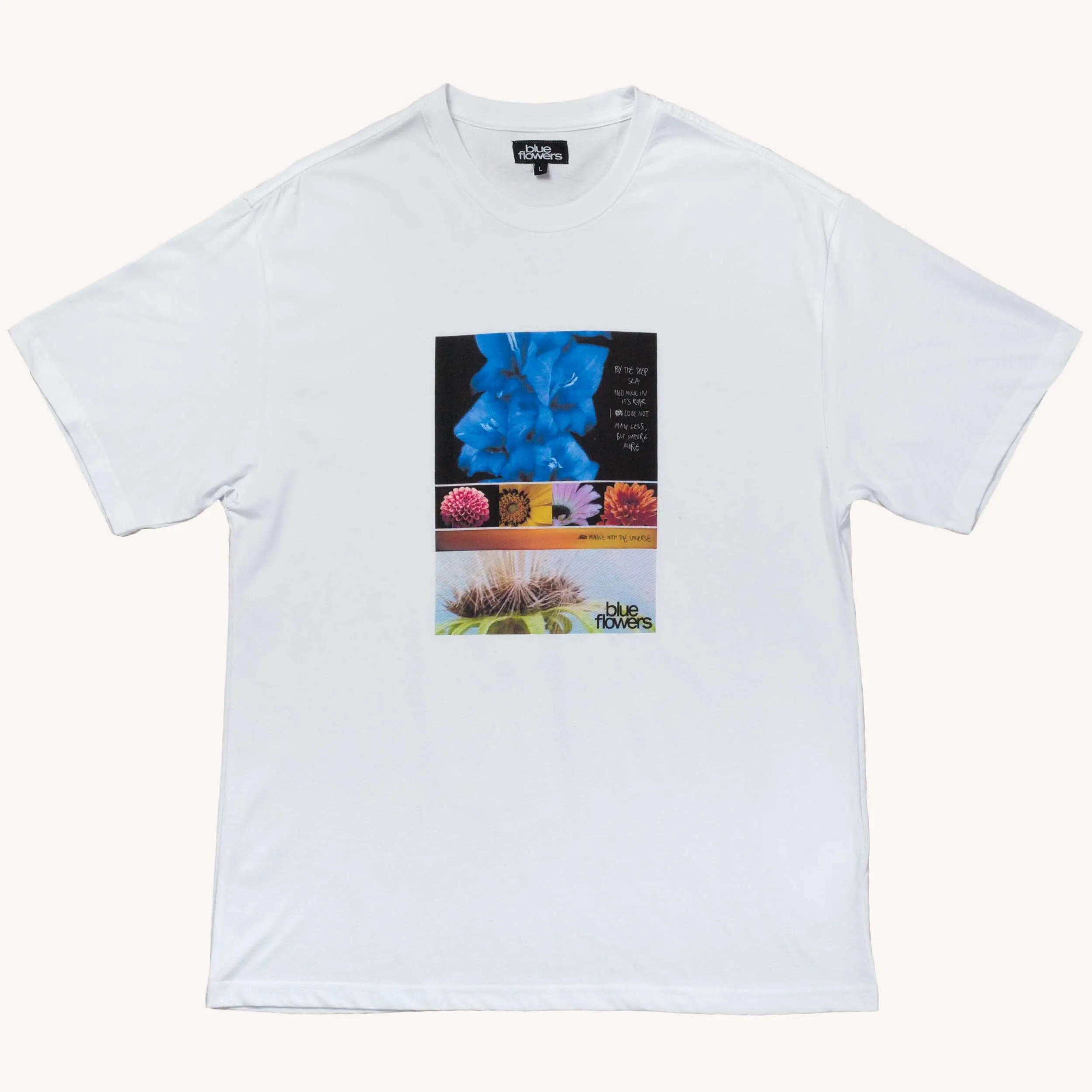 Blue Flowers Delphinium T-Shirt - White