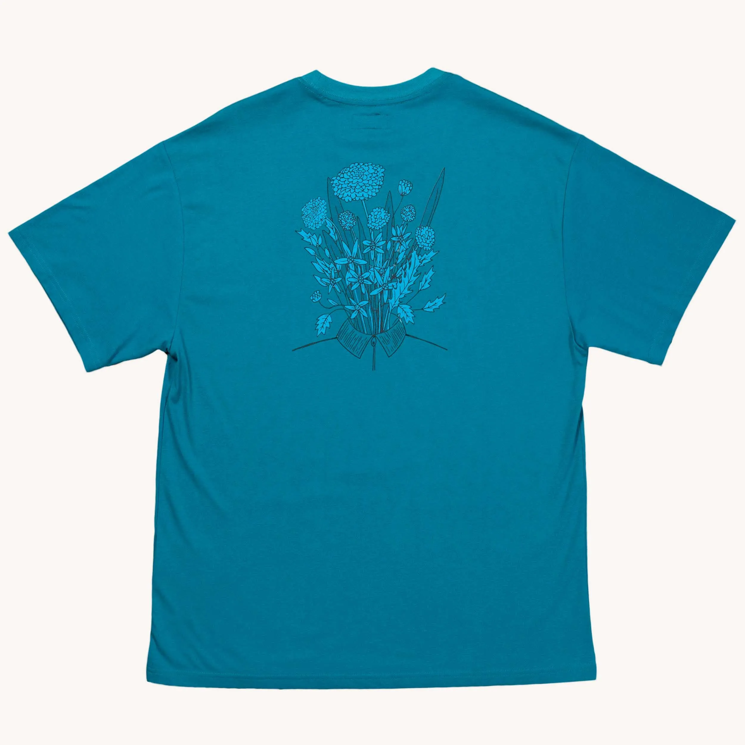 Blue Flowers Evolution T-Shirt - Ocean Blue