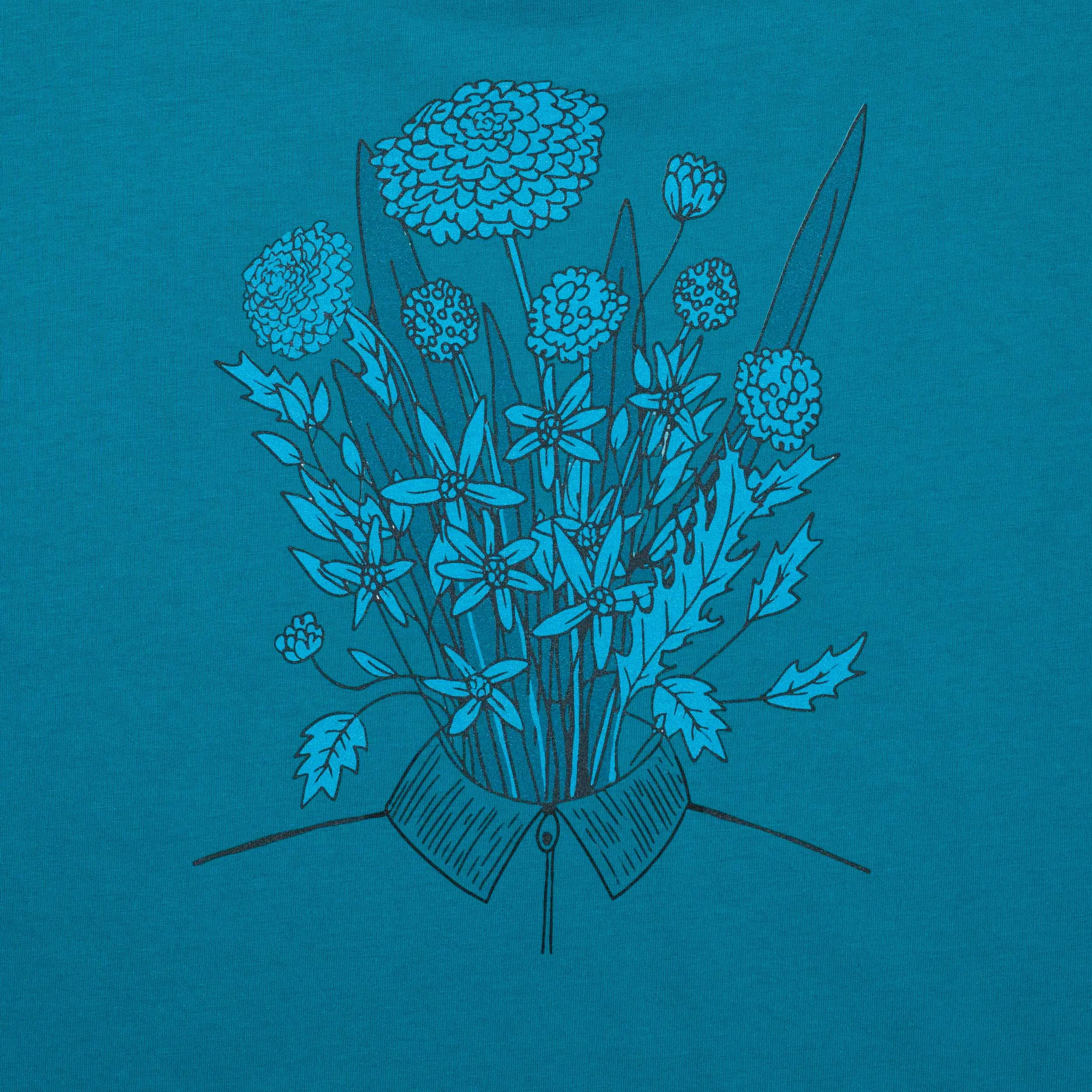 Blue Flowers Evolution T-Shirt - Ocean Blue