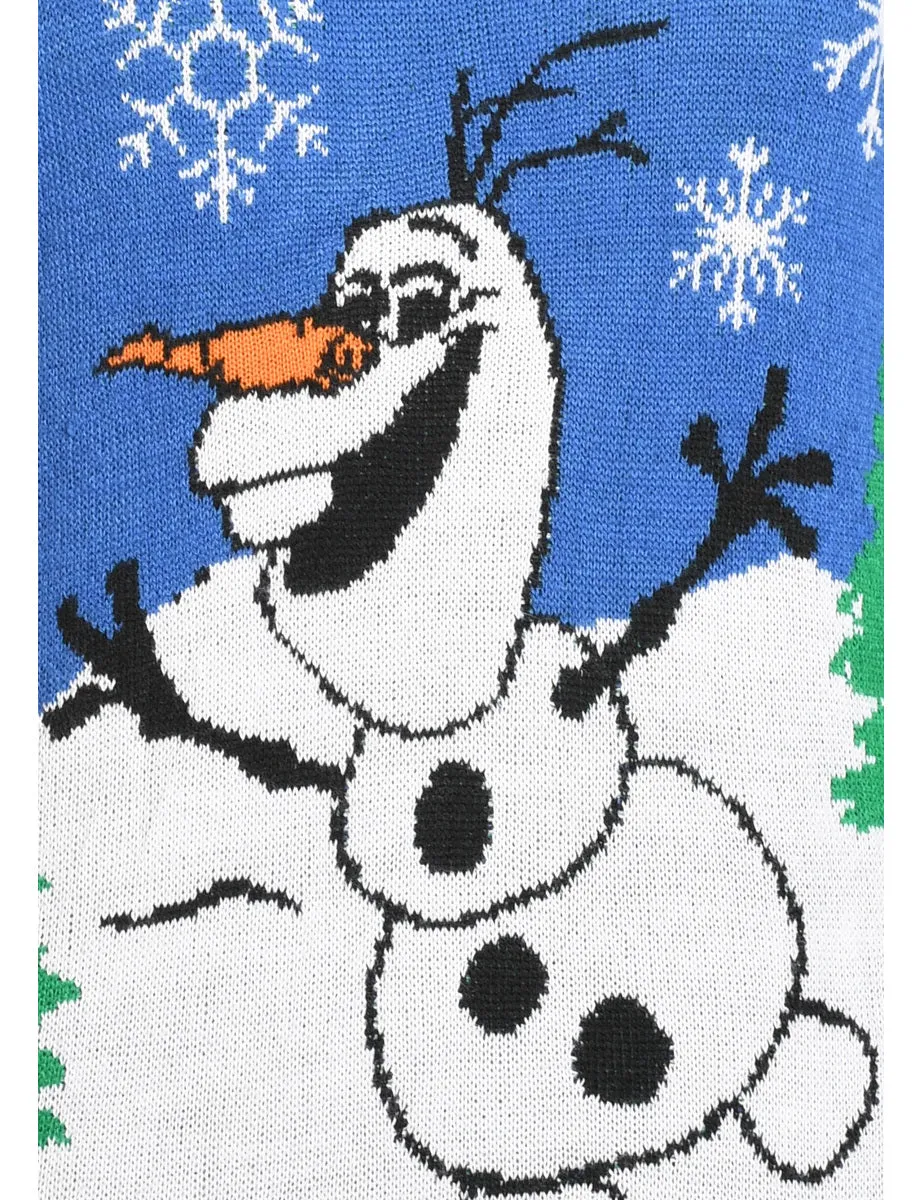 Blue Olaf Design Knit Christmas Jumper - S