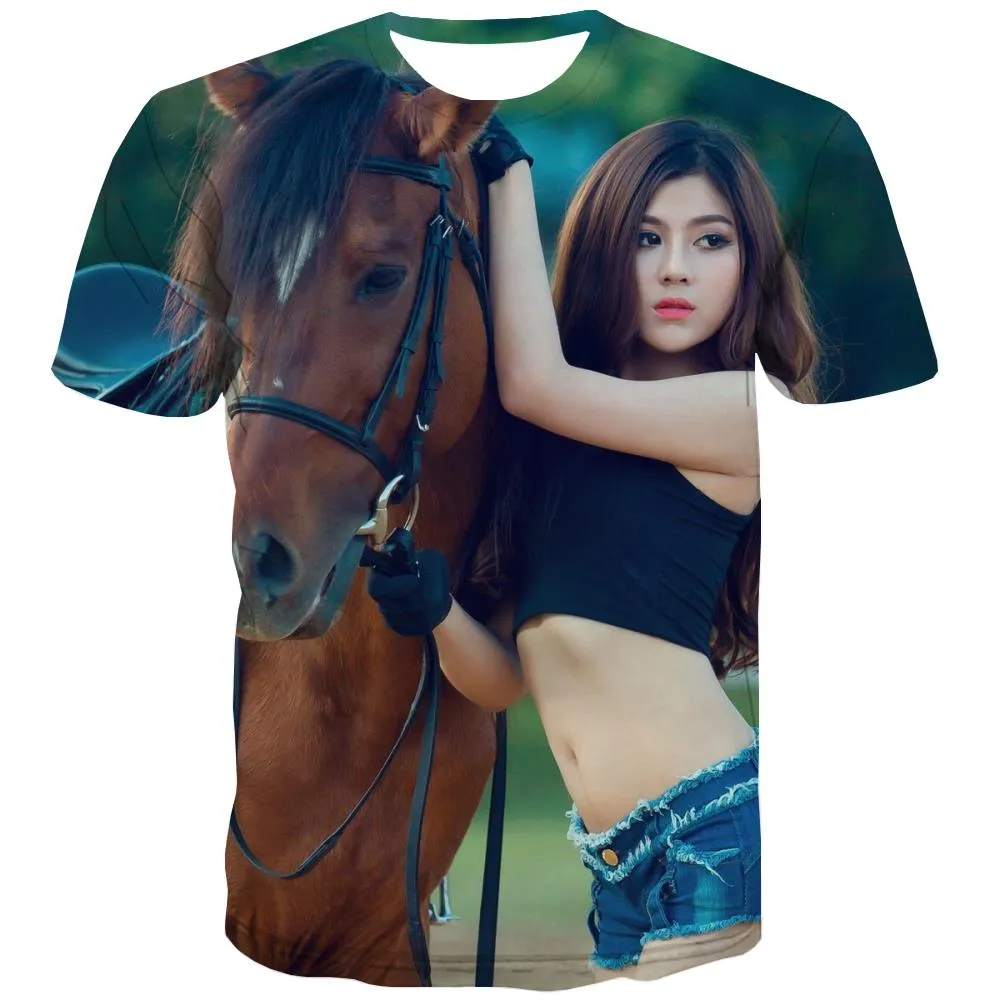 Borse T-shirt Men Competition T shirts Funny Raced Tshirts Cool Equestrian Shirt Print