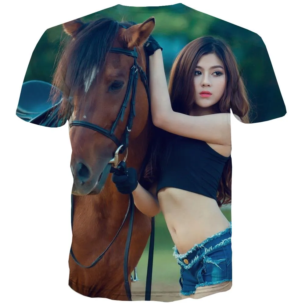 Borse T-shirt Men Competition T shirts Funny Raced Tshirts Cool Equestrian Shirt Print