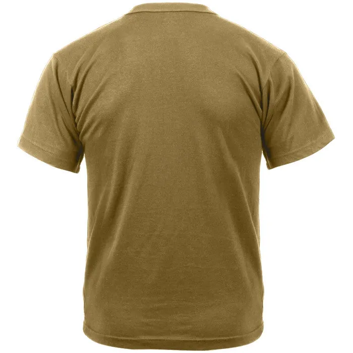 Brown Moisture Wicking Polyester Short Sleeve T-Shirt