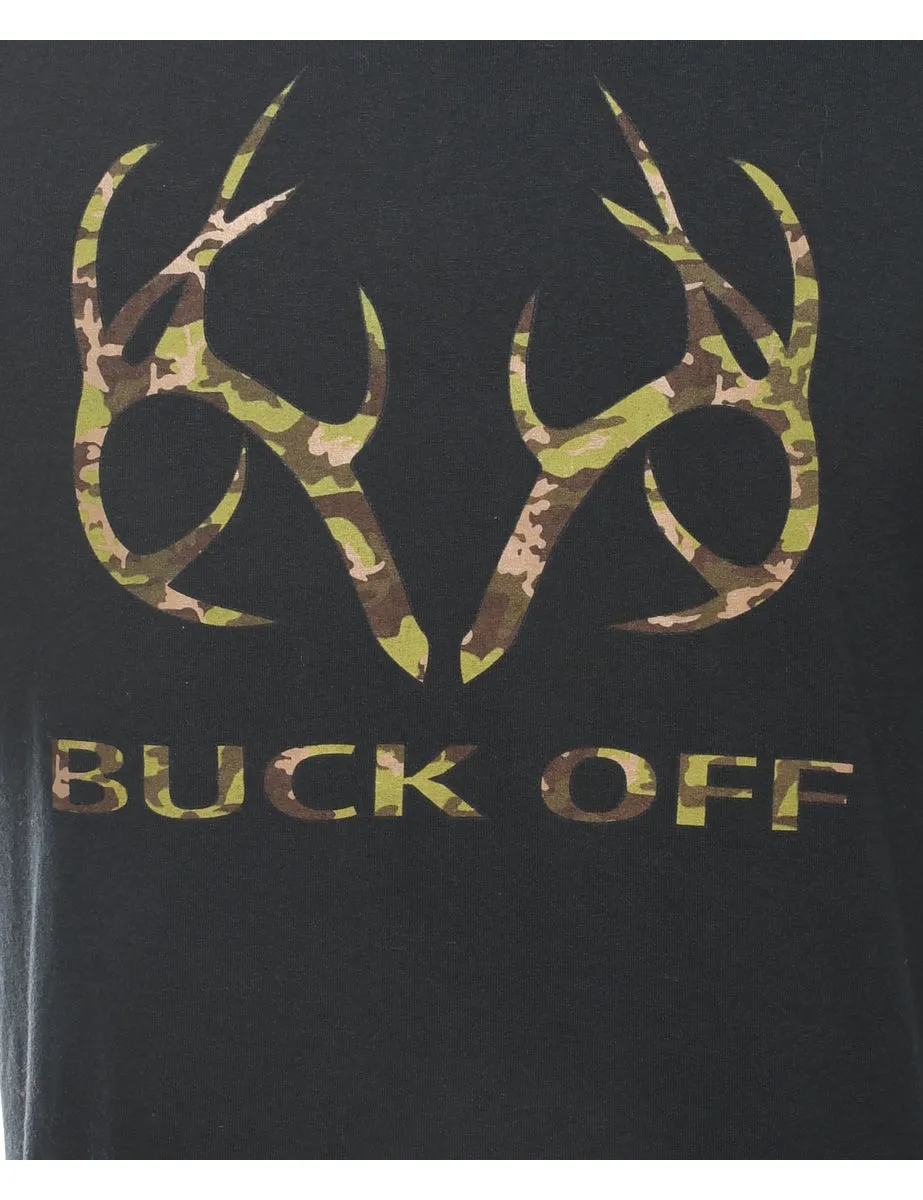 Buck Off Printed T-shirt - L