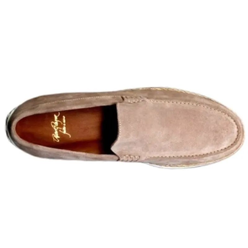 Capri Venetian Casual Suede Slip-On in Sand by Alan Payne Footwear